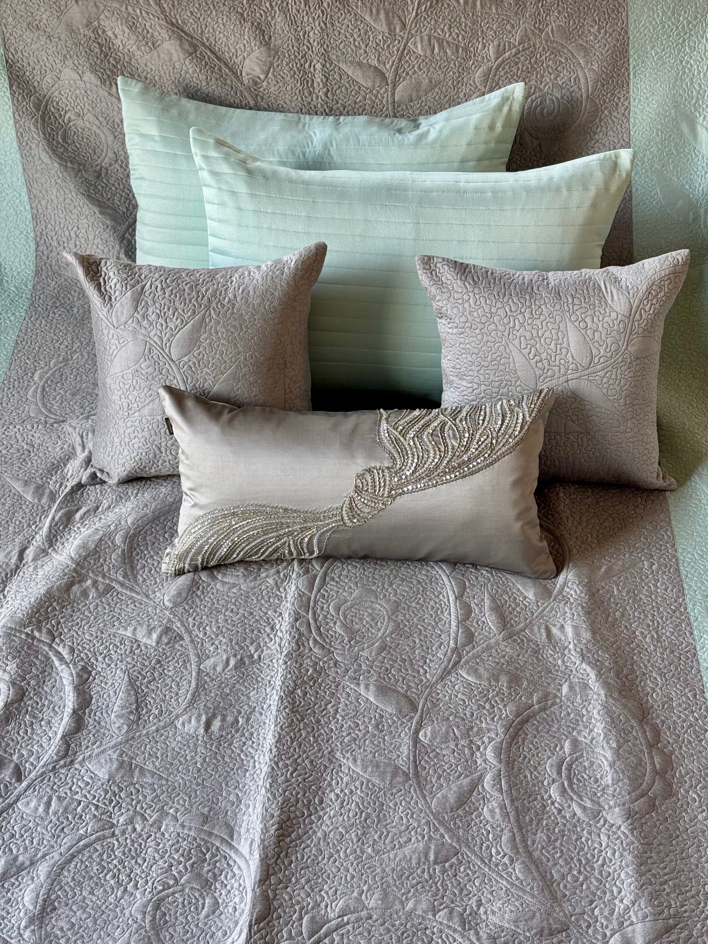 The Silver Aqua Moonlit Bedding Set