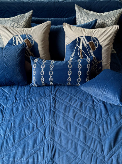 The Bright Blue Horse Bedding Set