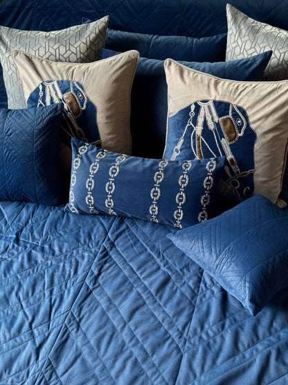 The Bright Blue Horse Bedding Set