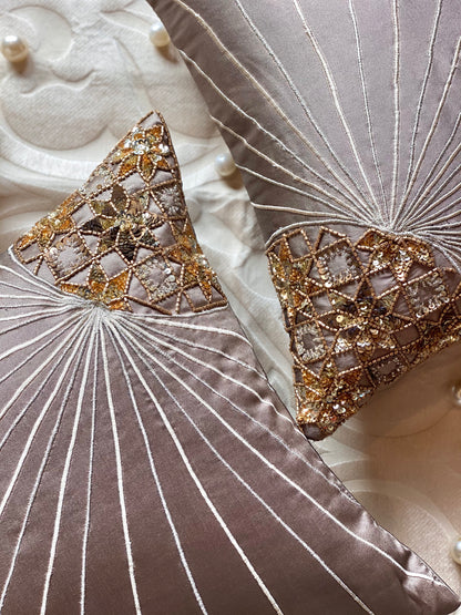 THE SADDLE BROWN SUN CUSHION COVER