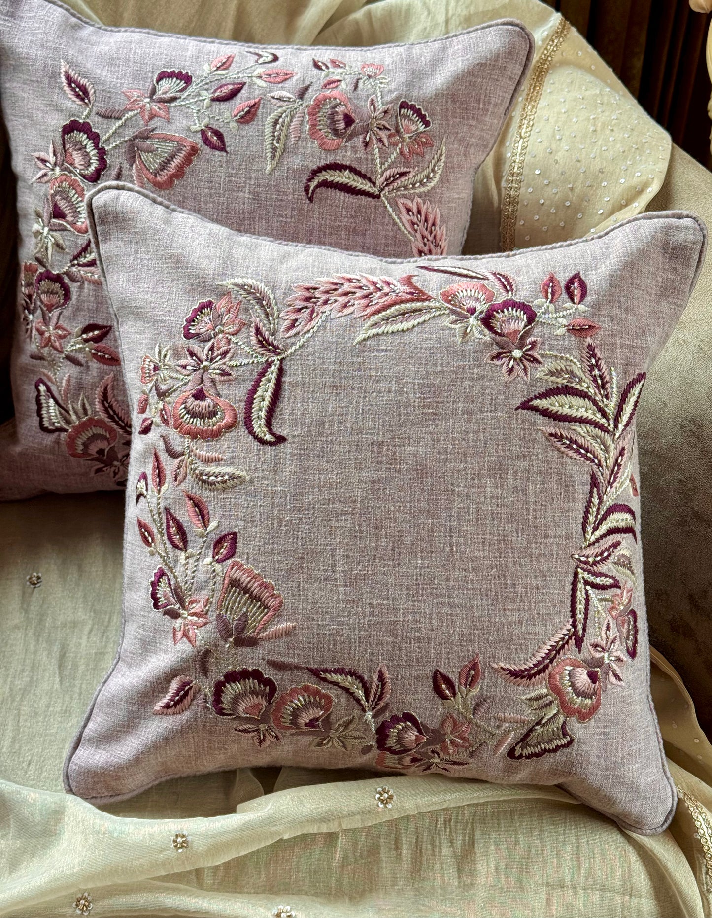 The Violet Wreath Cushion