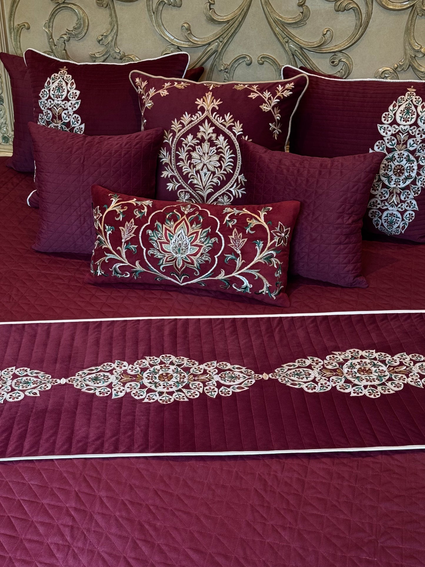 The Regal Merlot Suede Set