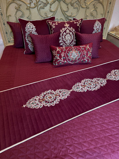 The Regal Merlot Suede Set