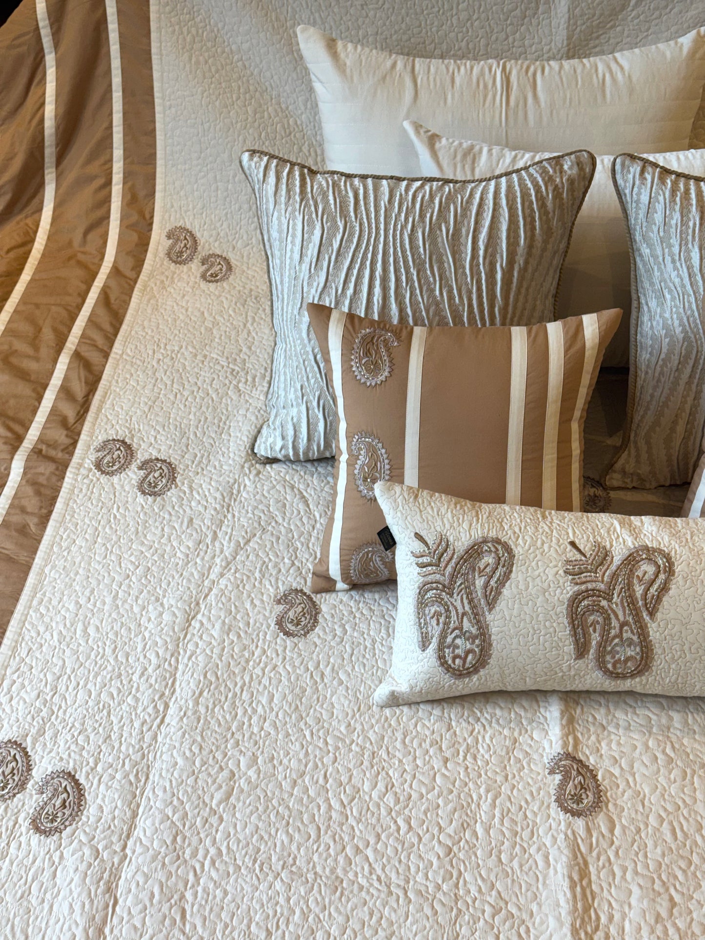 The Beige Paisley Bedding Set