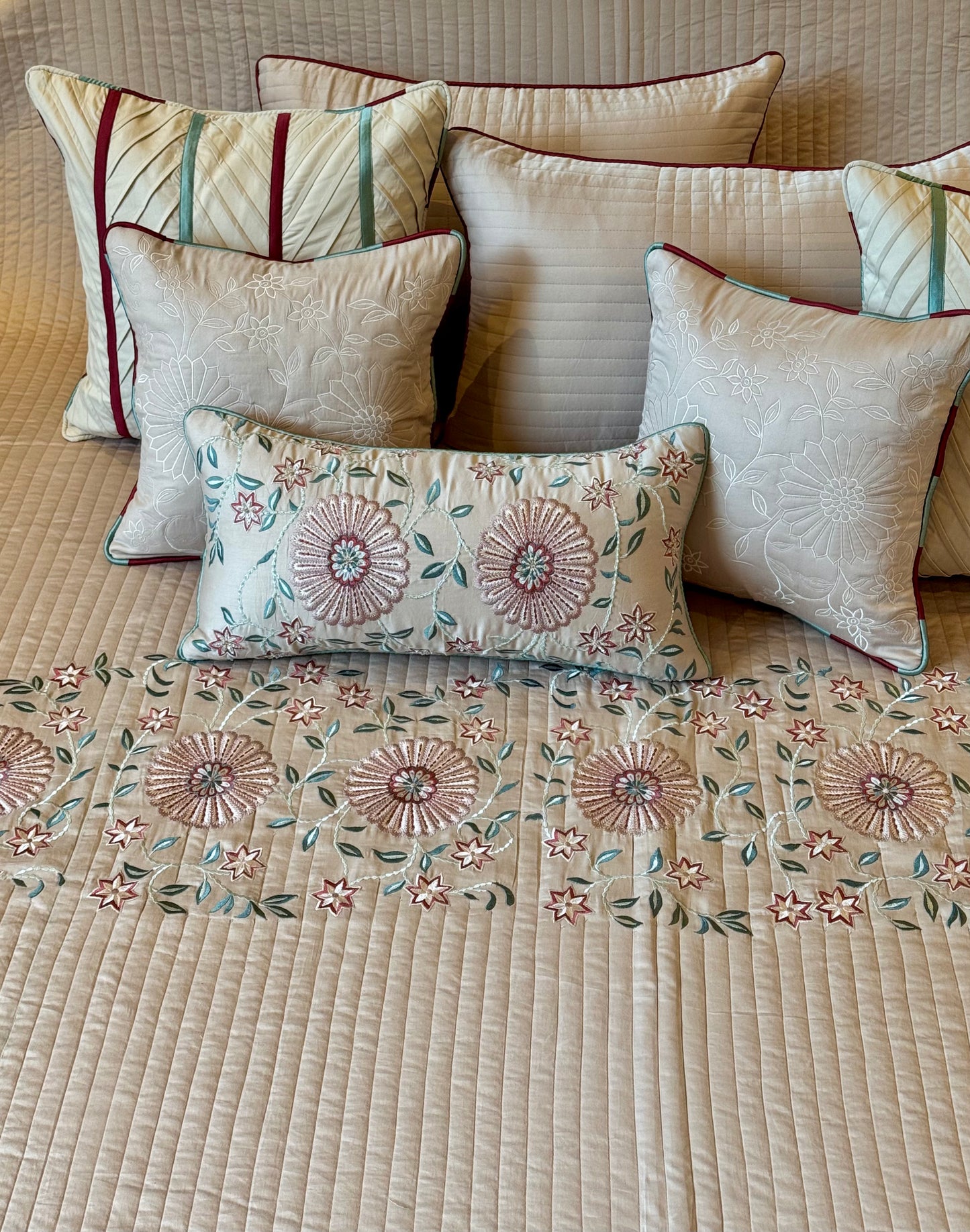 The Beige Rosette Bedding Set