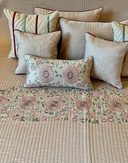 The Beige Rosette Bedding Set