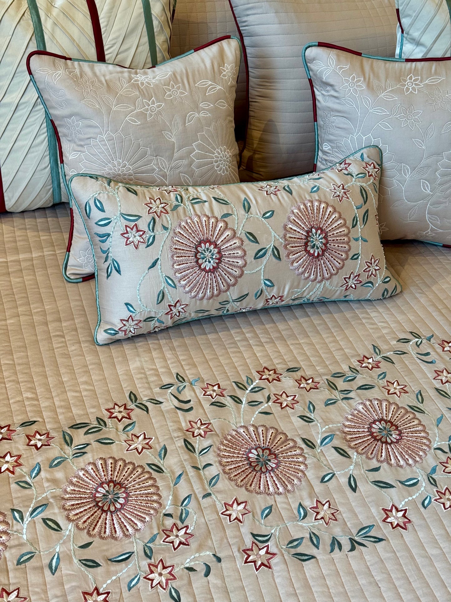 The Beige Rosette Bedding Set
