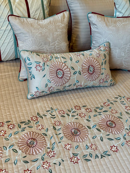 The Beige Rosette Bedding Set