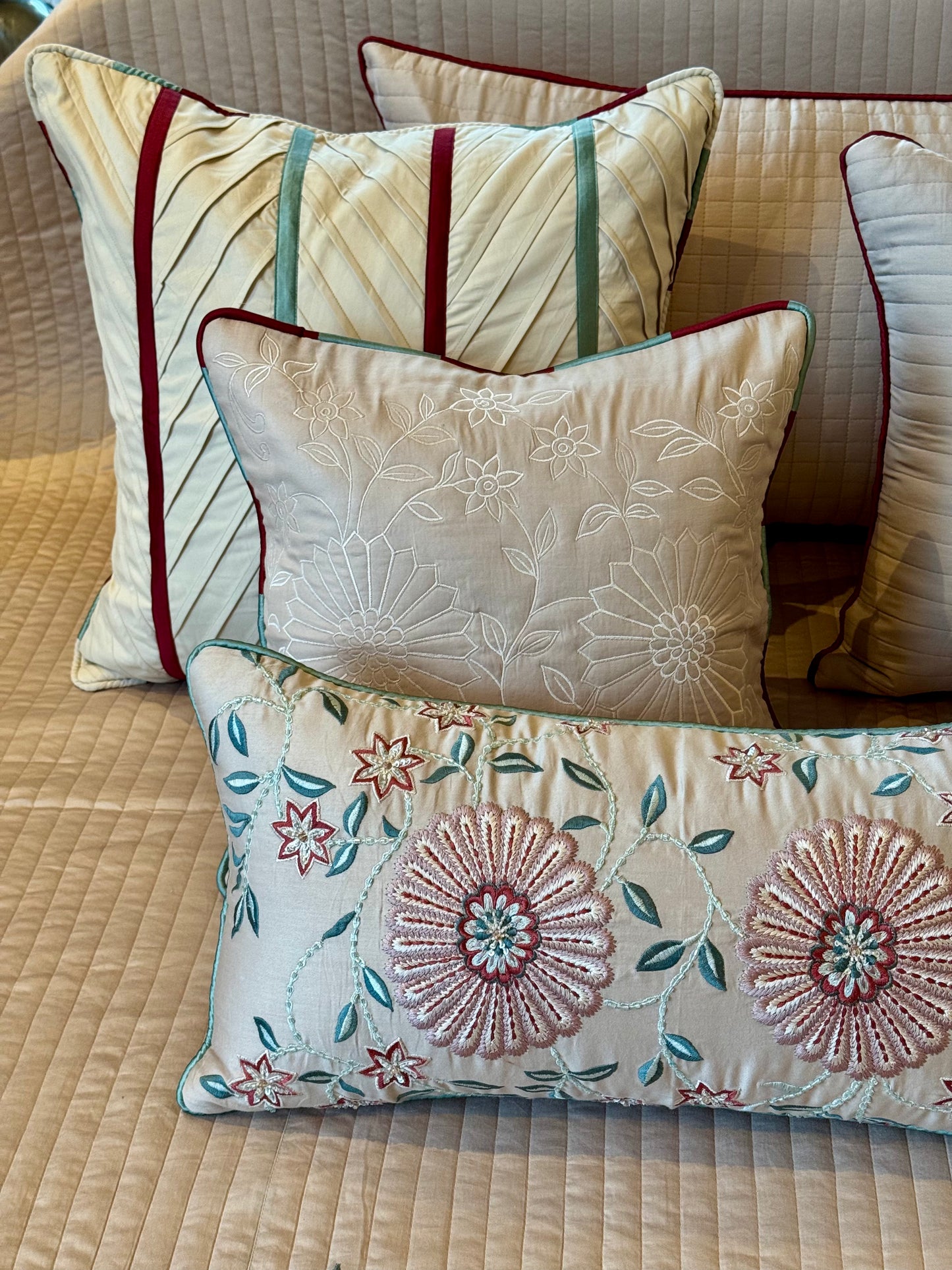 The Beige Rosette Bedding Set