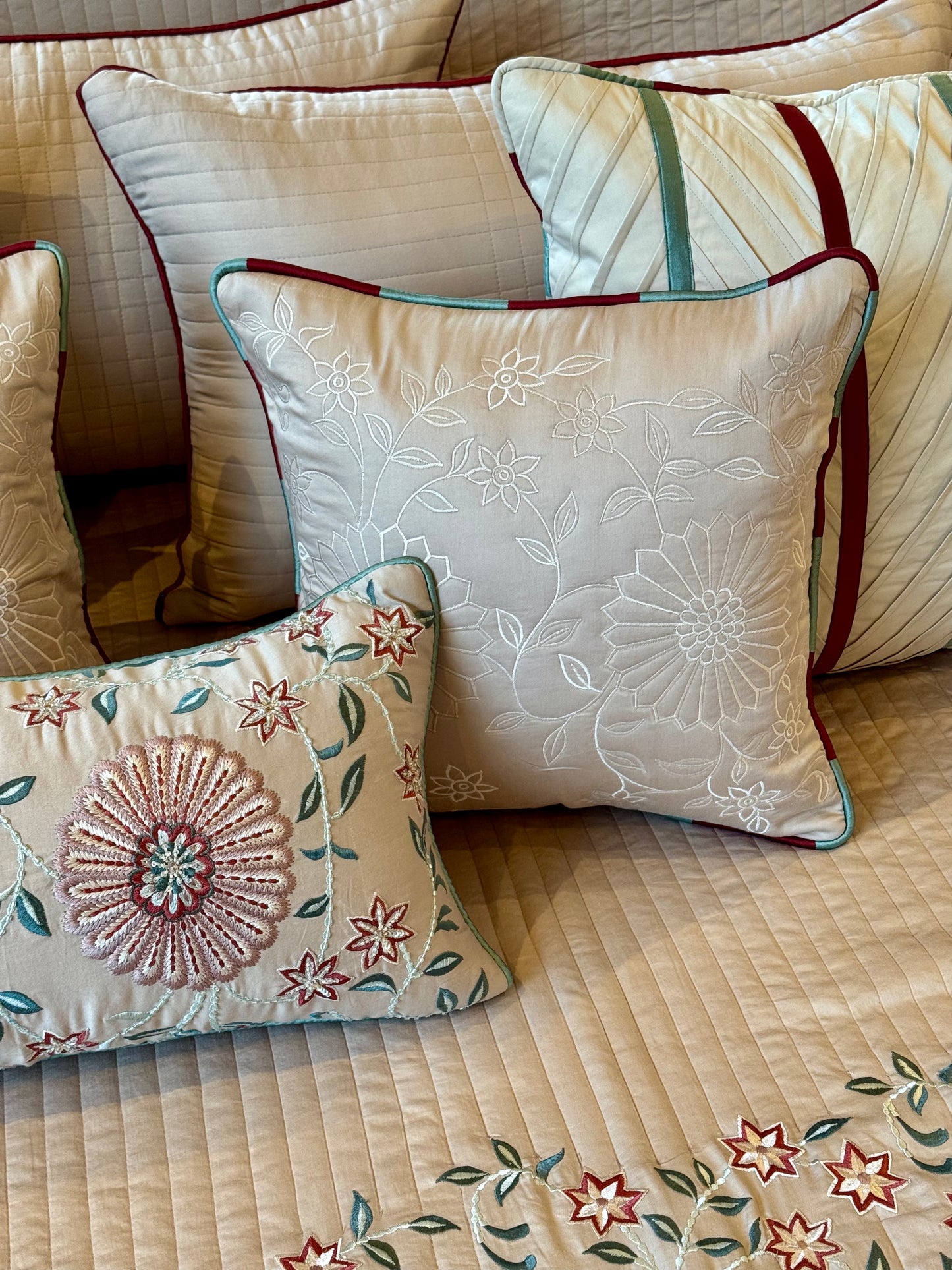 The Beige Rosette Bedding Set