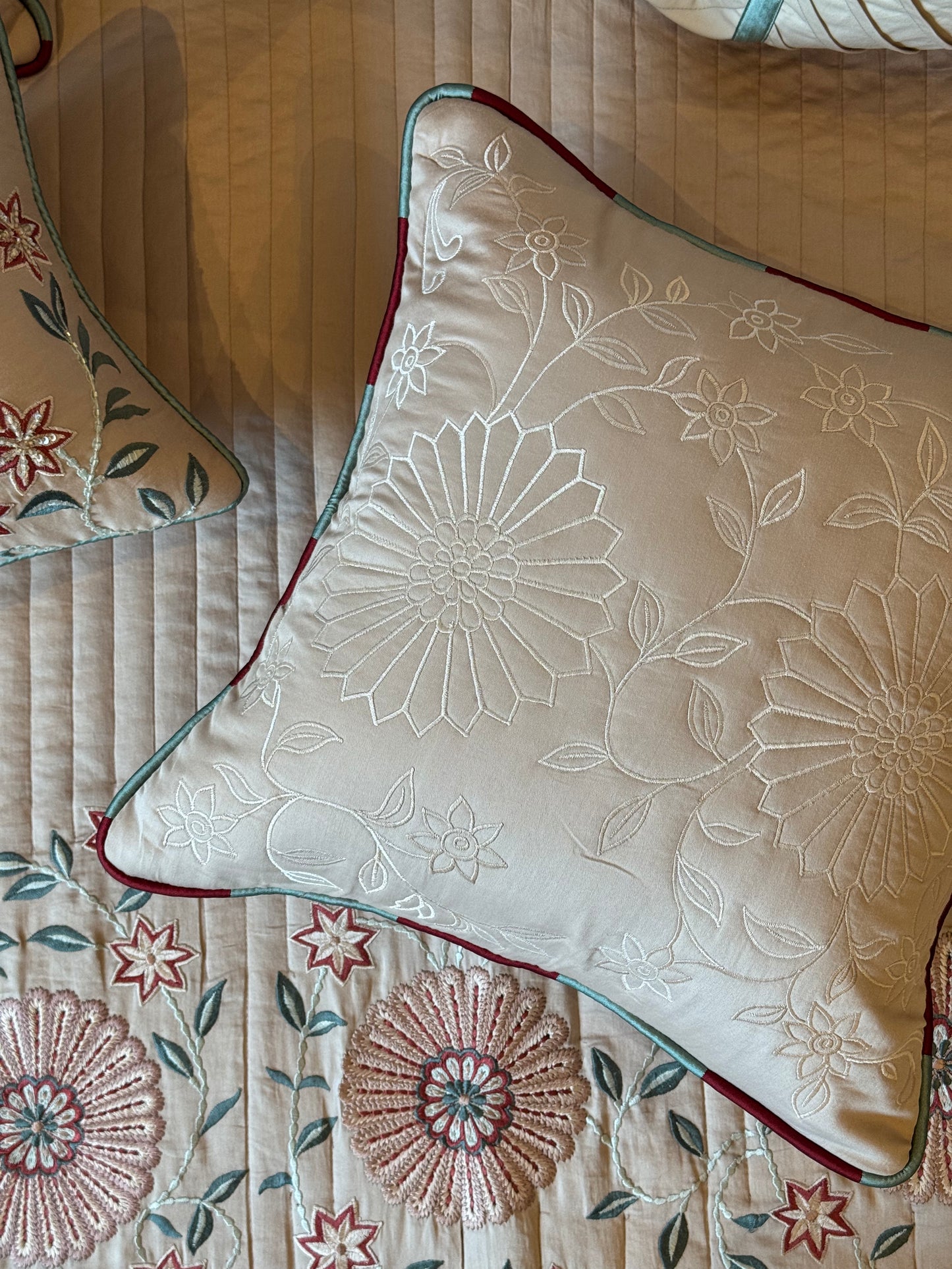 The Beige Rosette Bedding Set