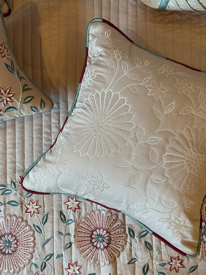 The Beige Rosette Bedding Set