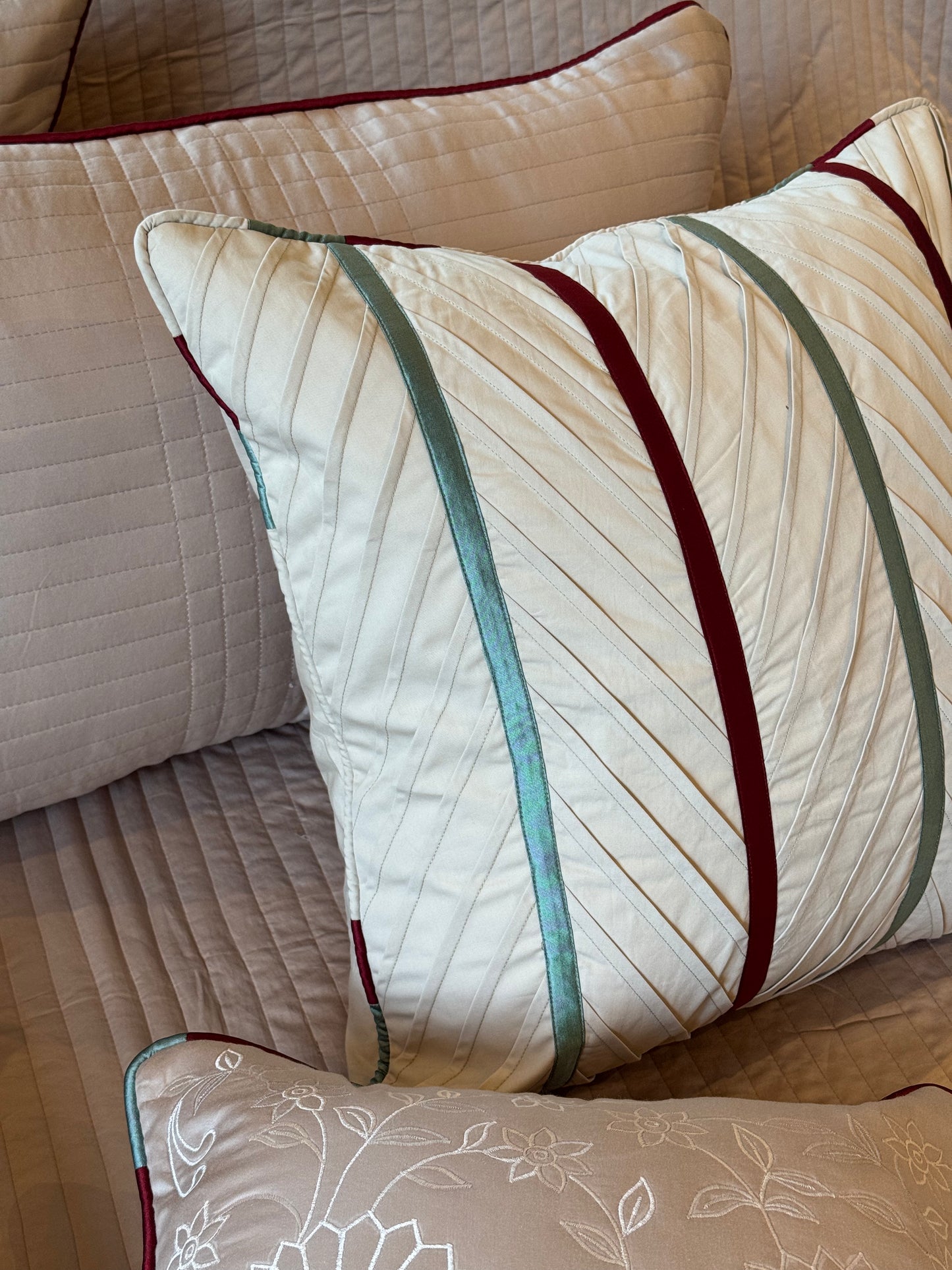 The Beige Rosette Bedding Set