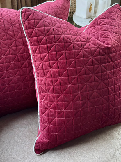 The Merlot Quilted Cushion Cover