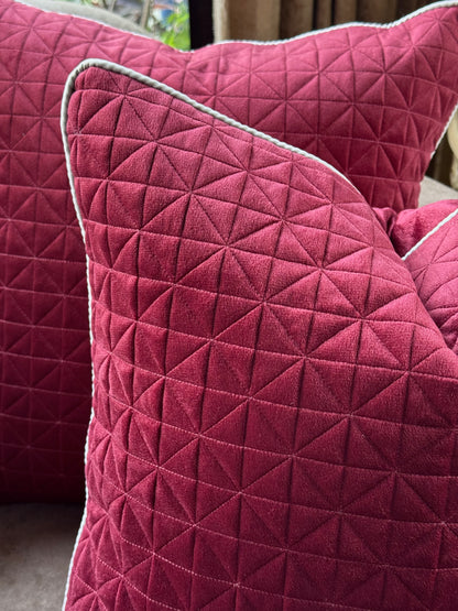 The Merlot Quilted Cushion Cover