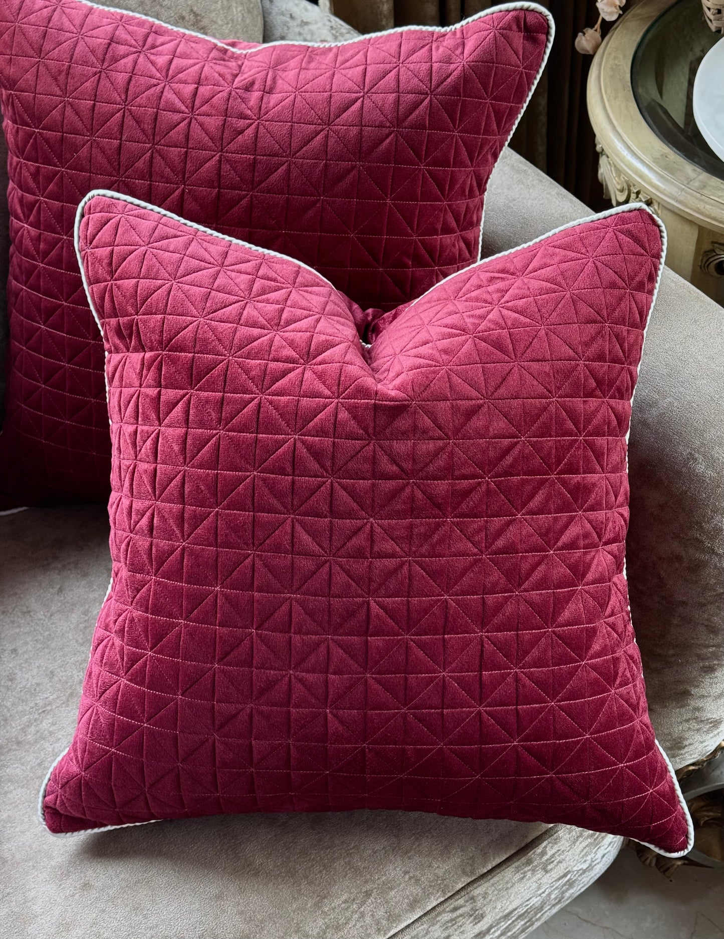 The Merlot Quilted Cushion Cover