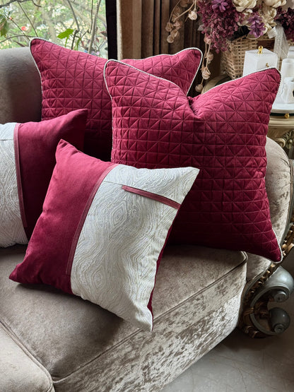 The Merlot Quilted Cushion Cover