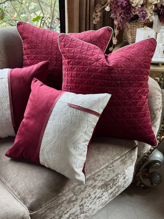 The Merlot Quilted Cushion Cover