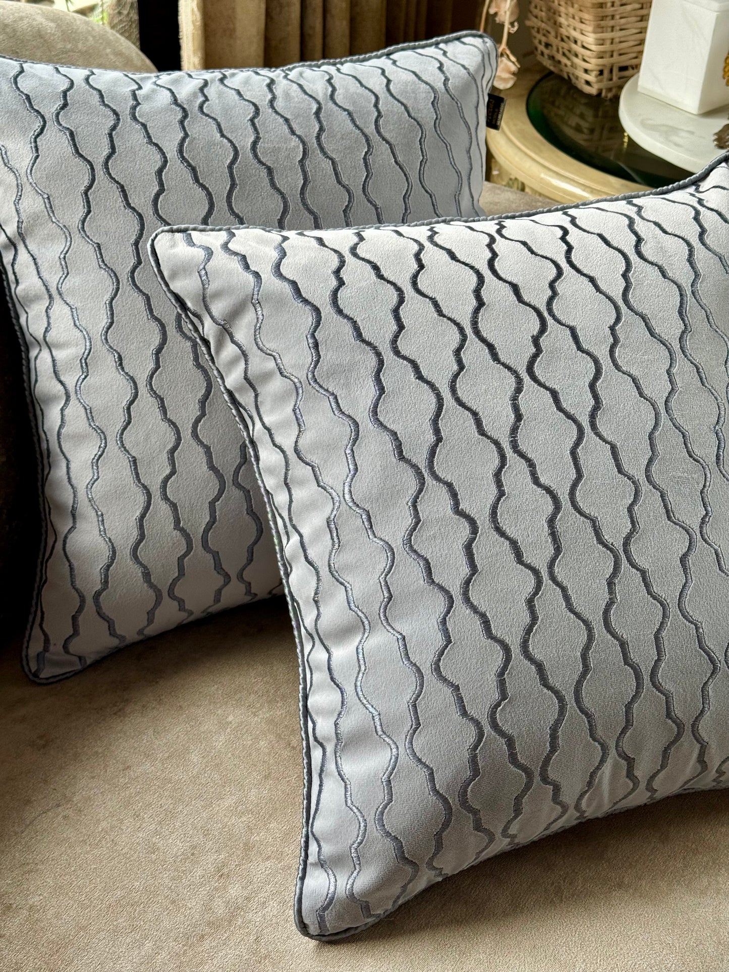 The Silver Wave Cushion Cover