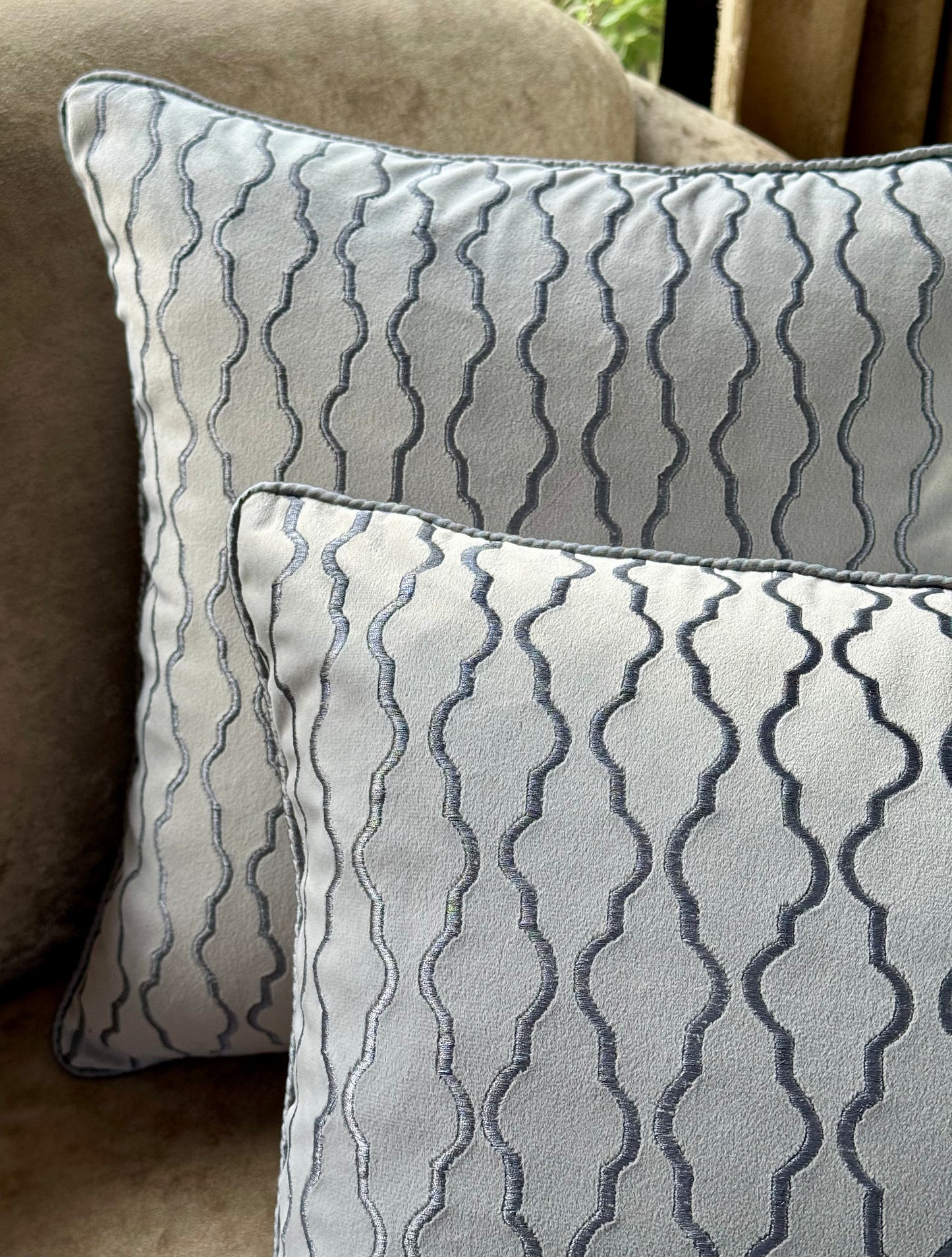 The Silver Wave Cushion Cover