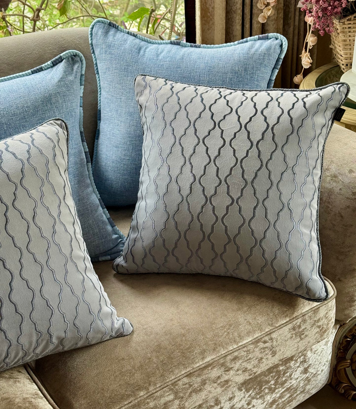 The Mist Blue Cushion Cover