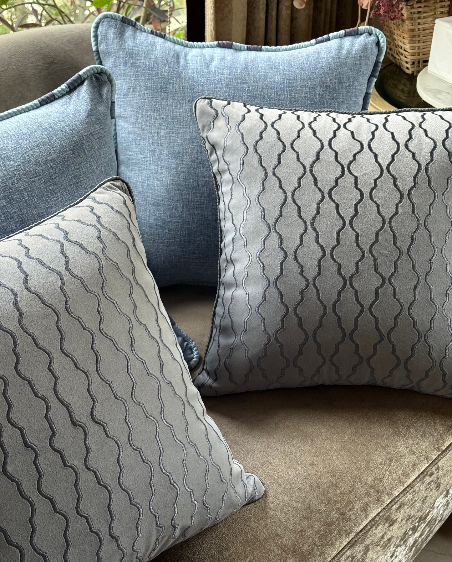 The Silver Wave Cushion Cover