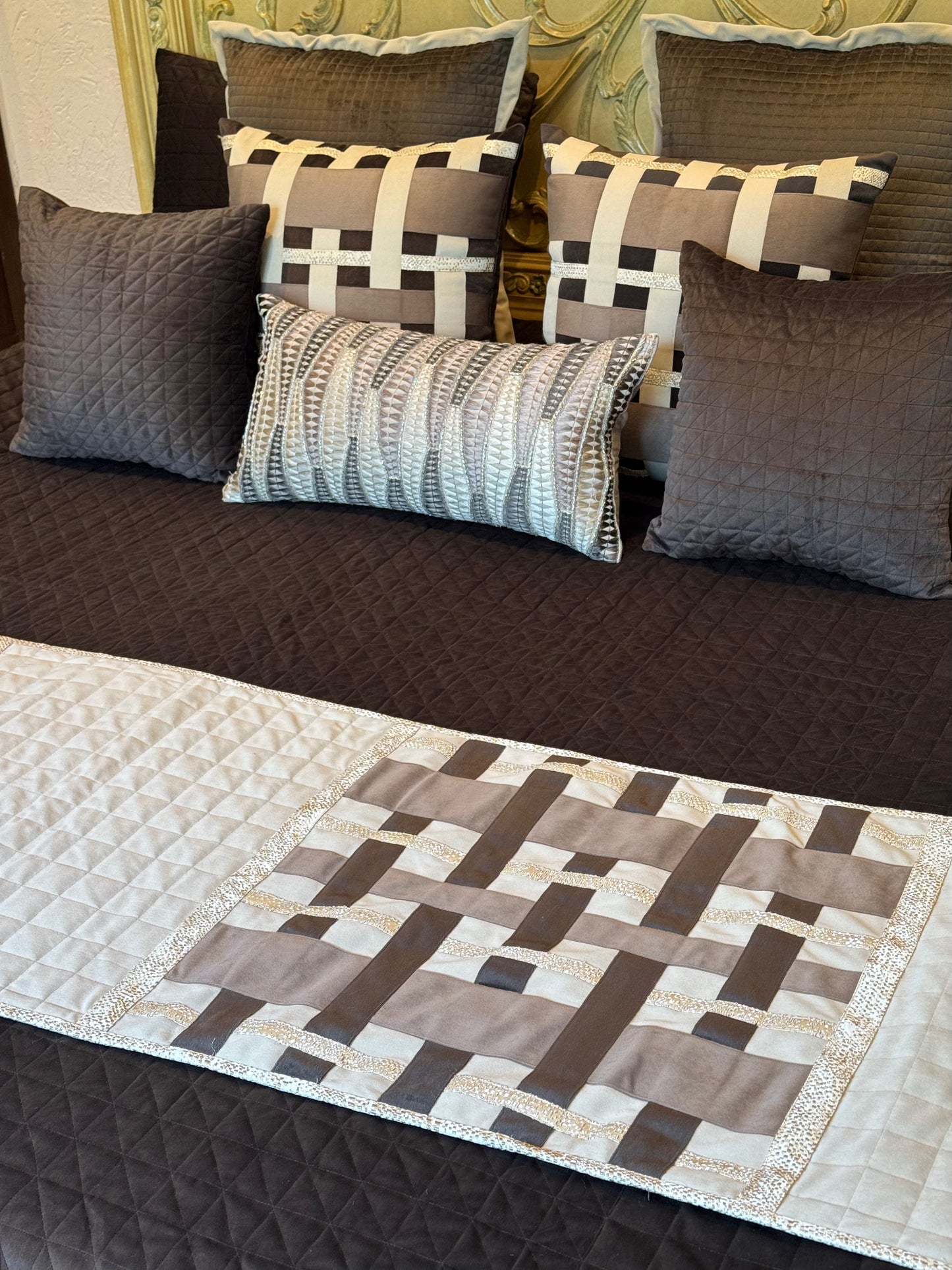 The Brown Maison Échelon Bedding Set