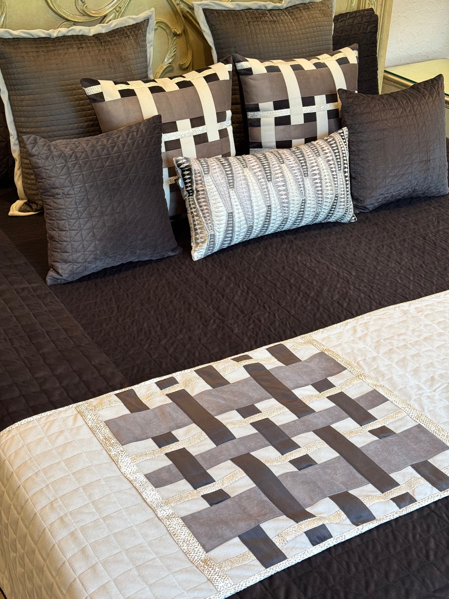 The Brown Maison Échelon Bedding Set