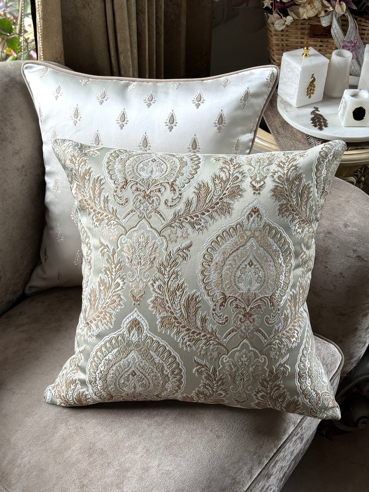 The Champagne Motif Cushion Cover