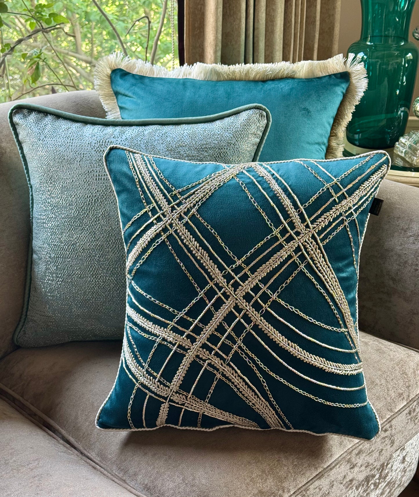 The Teal Esme Cushion Cover