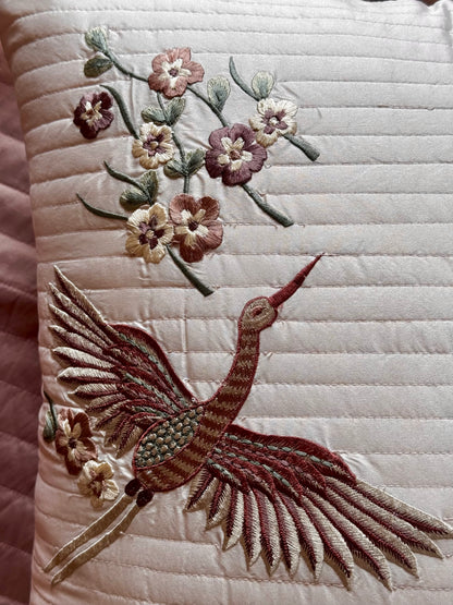 THE BLUSH PINK BIRD CUSHION COVER