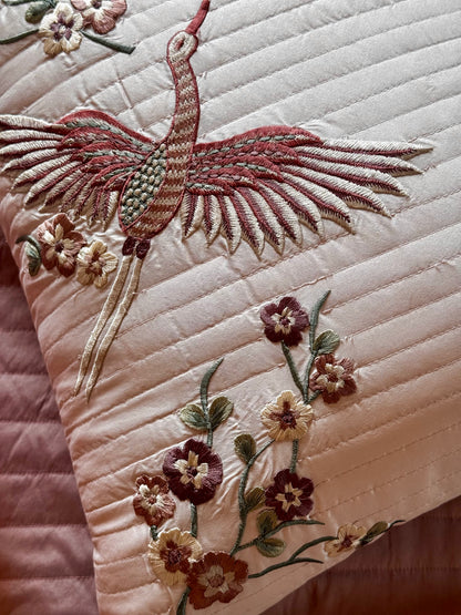 THE BLUSH PINK BIRD CUSHION COVER
