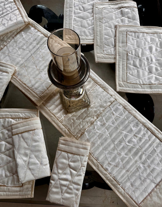 The Ivory Diamond Table Linen Set