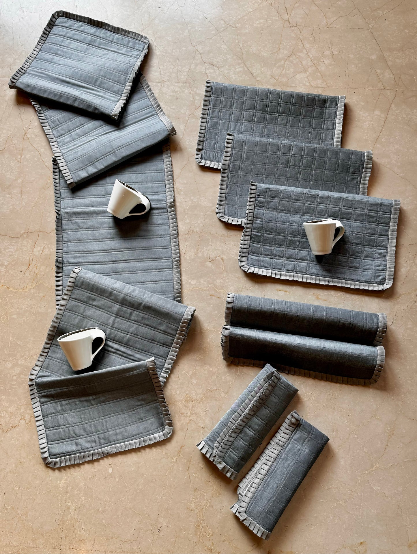 THE GREY PLEAT SET (8 SEATER)