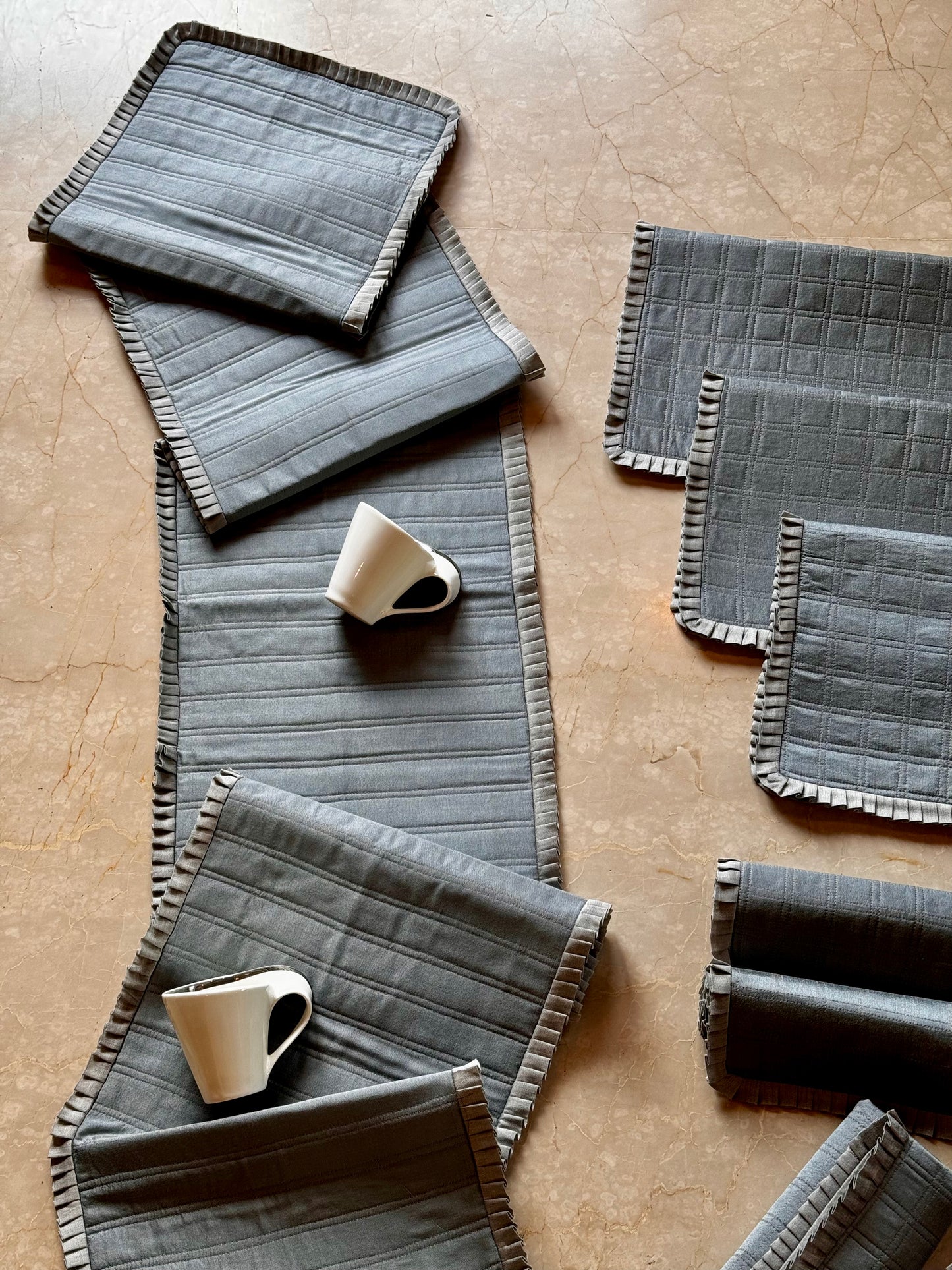 THE GREY PLEAT SET (8 SEATER)