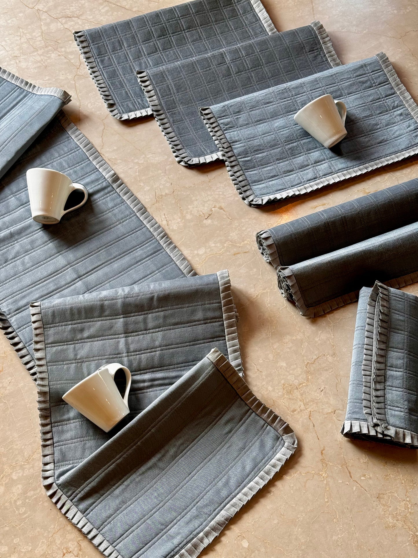 THE GREY PLEAT SET (8 SEATER)