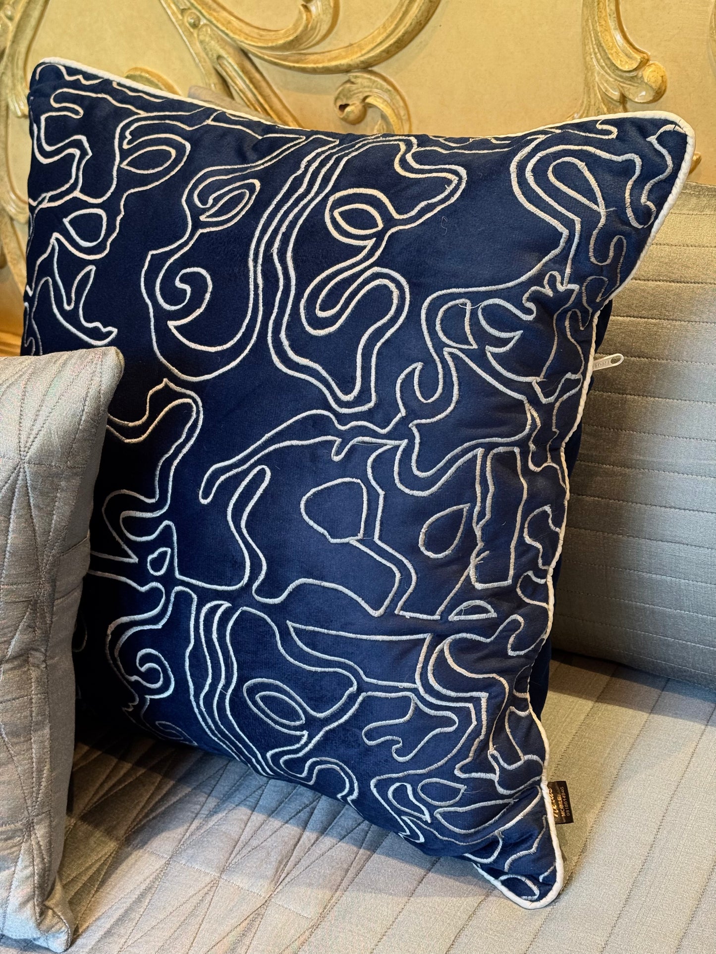 The Grey Blue Swirl Bedding Set