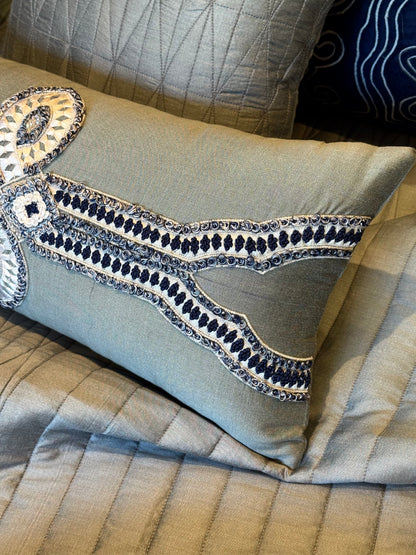 The Grey Blue Swirl Bedding Set