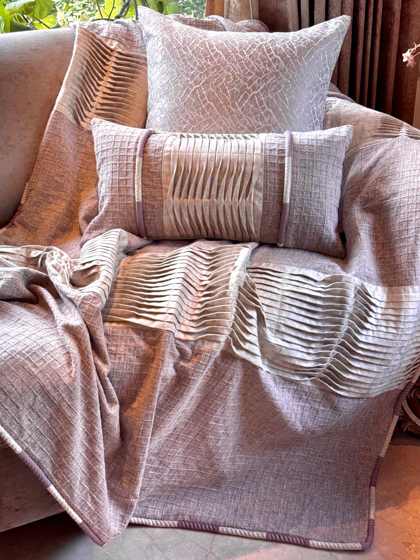 The Plum Waffle Pleated Lumbar (With Insert)