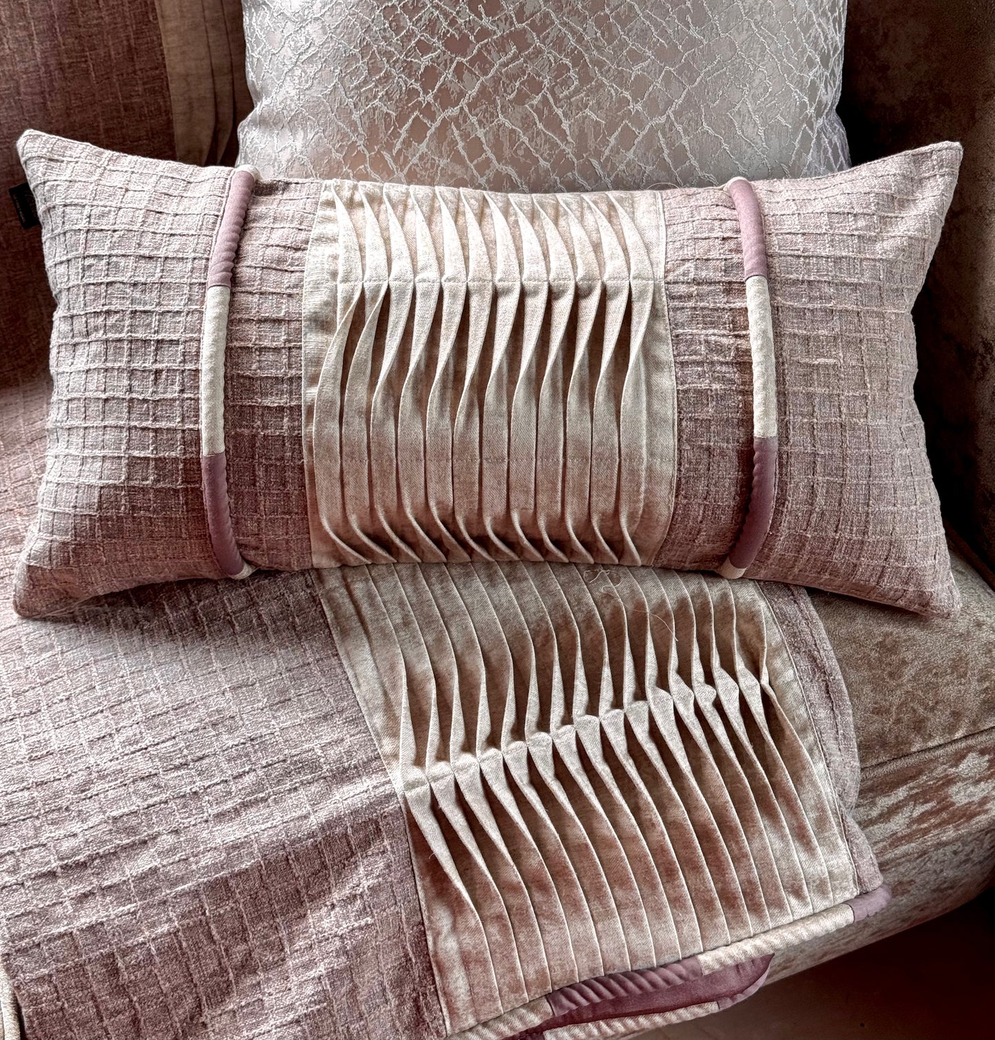 The Plum Waffle Pleated Lumbar (With Insert)