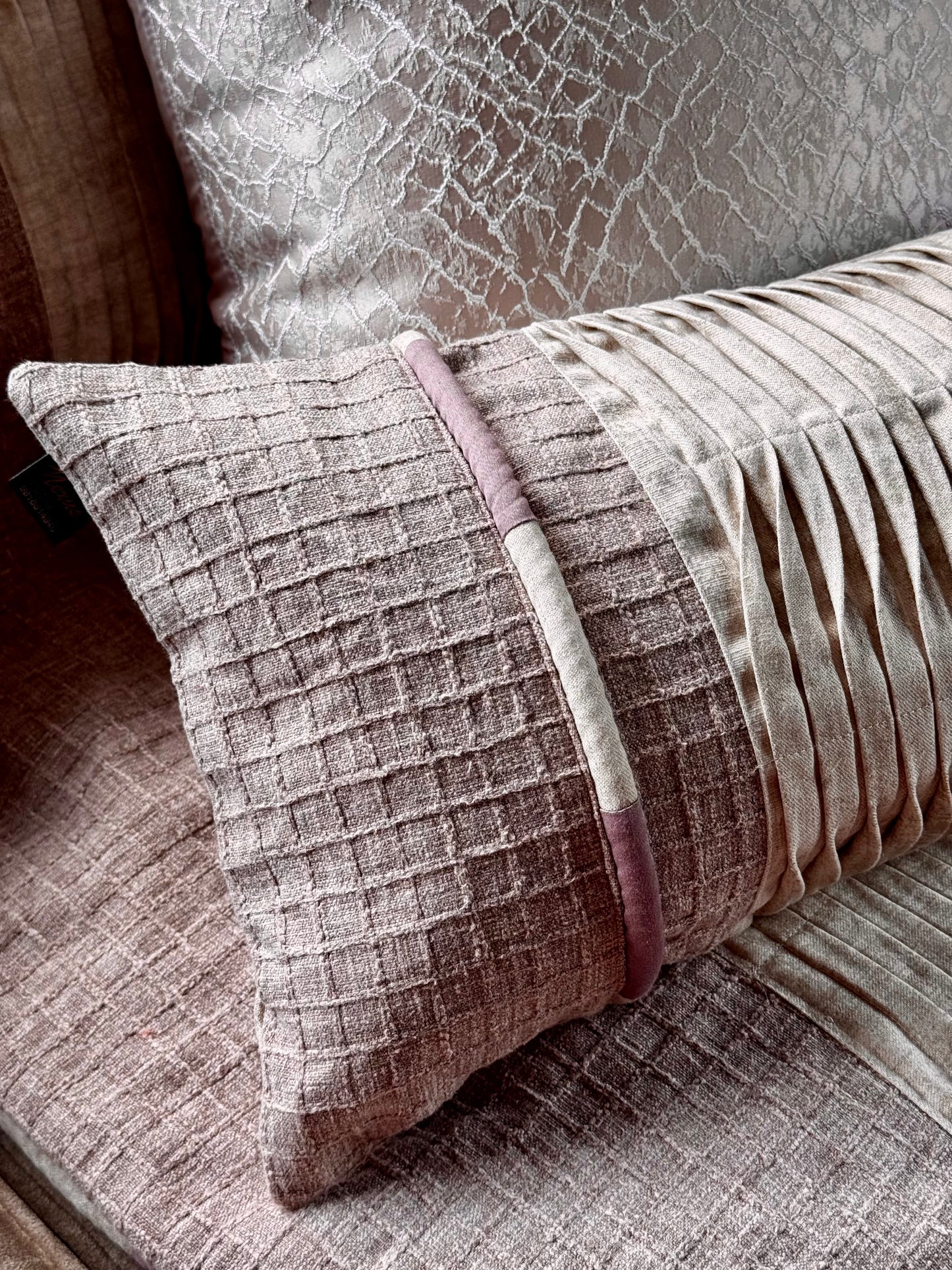 The Plum Waffle Pleated Lumbar (With Insert)