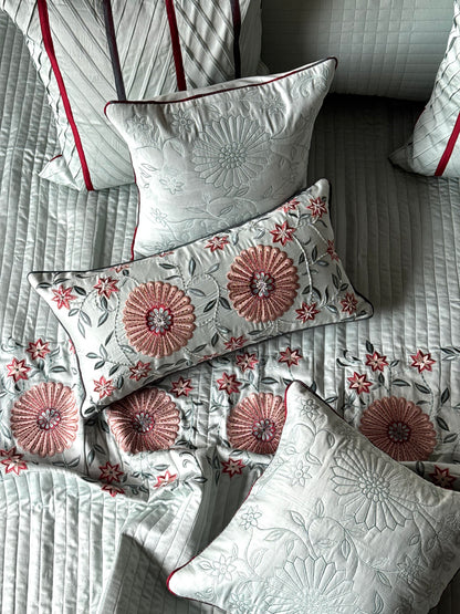The Soft Aqua Rosette Bedding Set