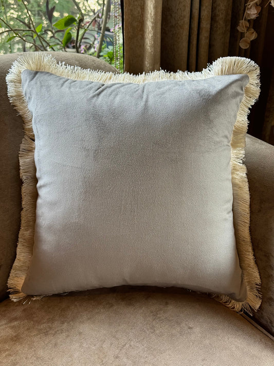 The Light Grey Fringe Cushion Cover