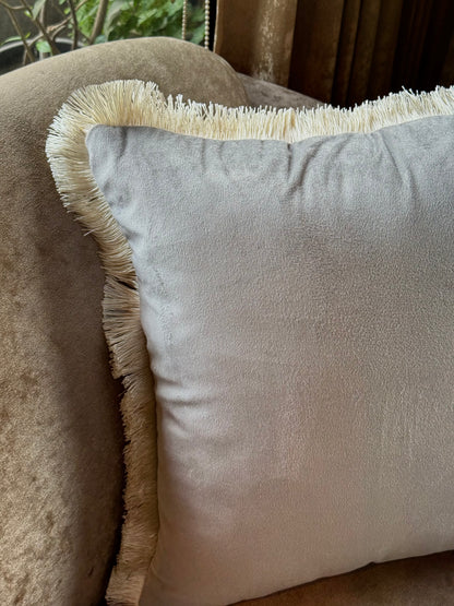 The Light Grey Fringe Cushion Cover