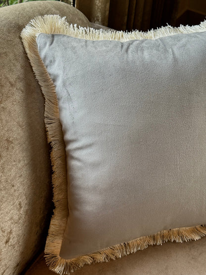 The Light Grey Fringe Cushion Cover