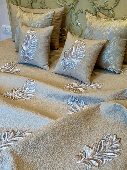 The Beige Serena Cotton Bedding Set