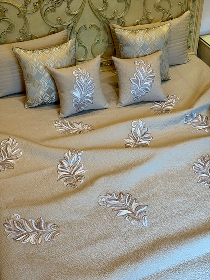 The Beige Serena Cotton Bedding Set