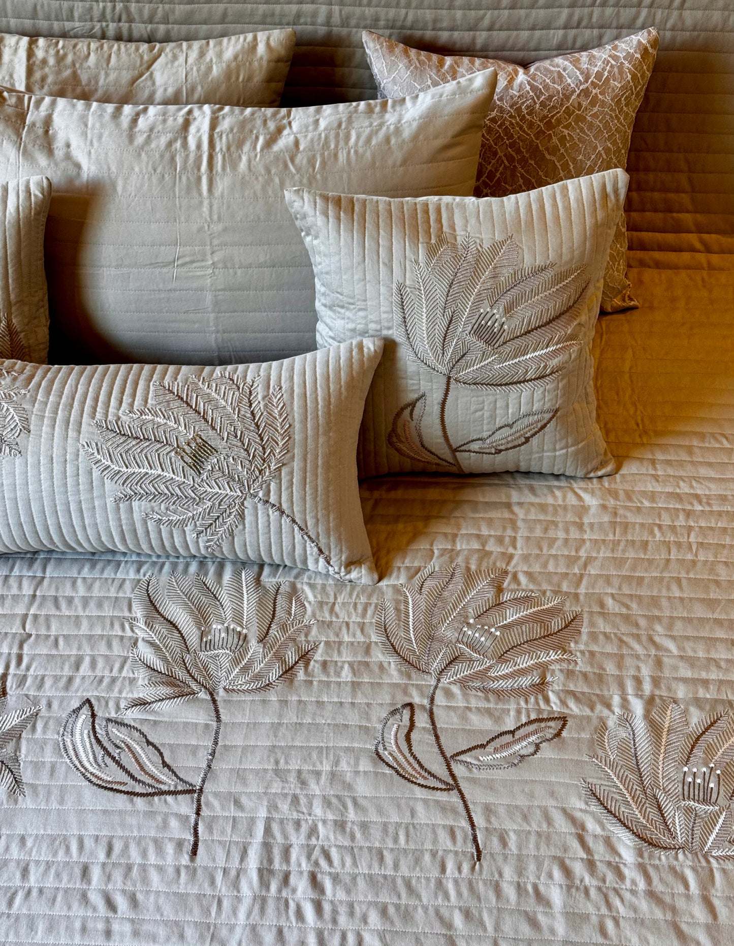 The Beige Valencia Bedding Set