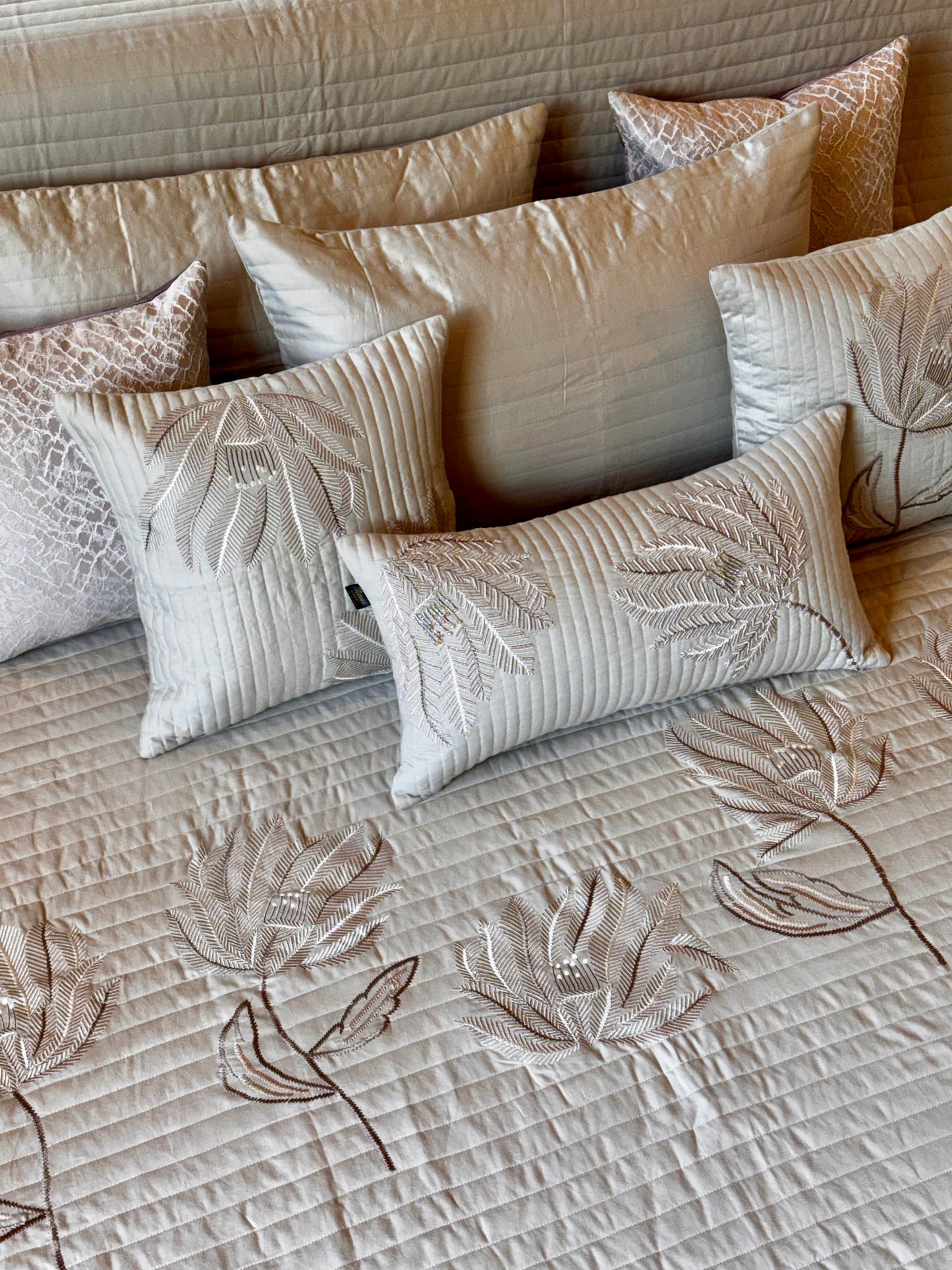 The Beige Valencia Bedding Set