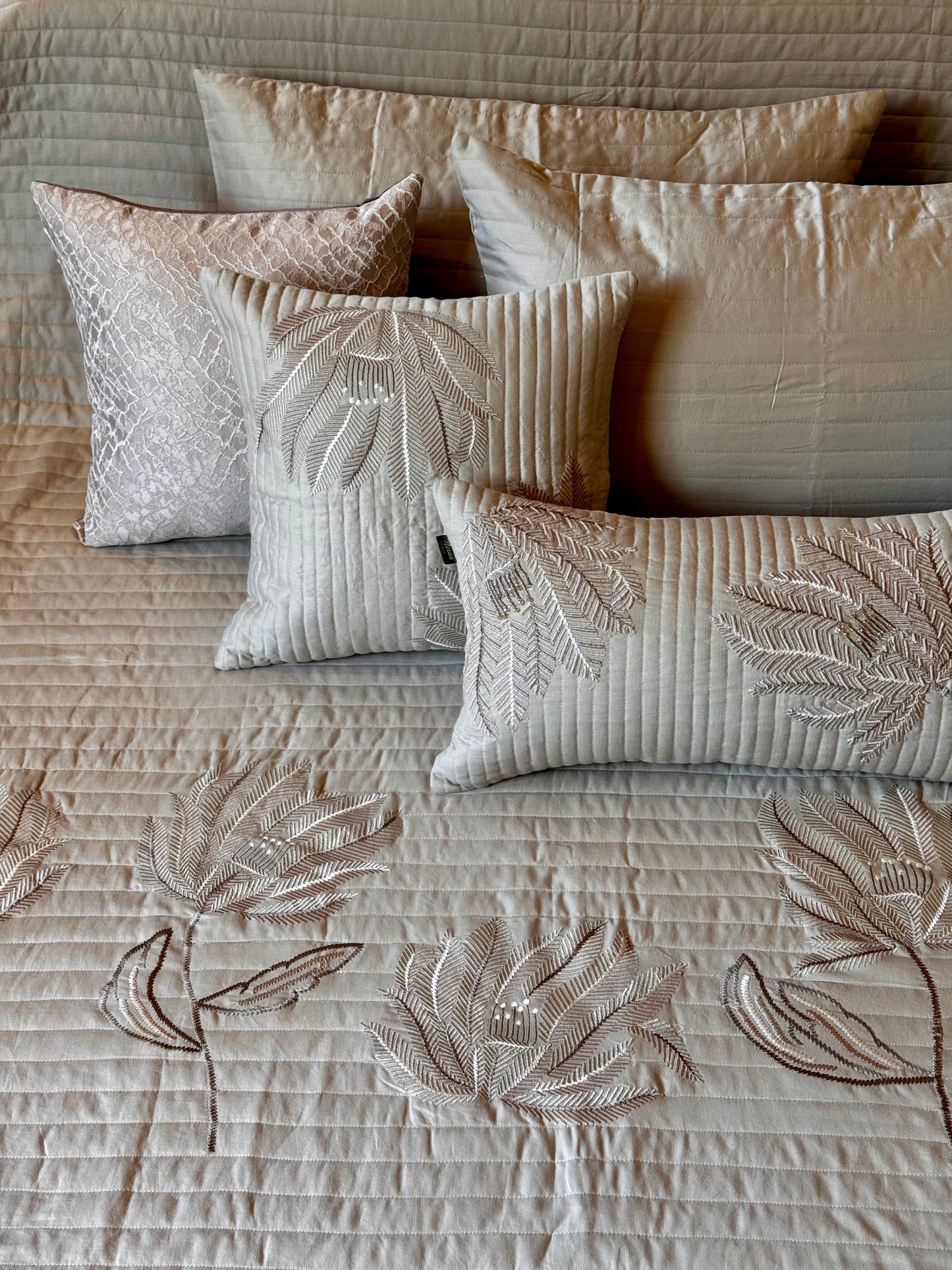 The Beige Valencia Bedding Set